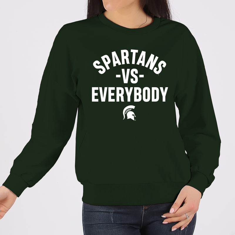 Michigan State Spartans Vs Everybody Crewneck Sweatshirt - Forest