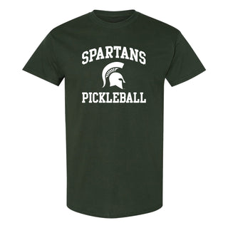 Michigan State Spartans Arch Logo Pickleball T-Shirt - Forest