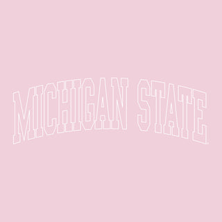 MSU Tonal Arch with Wrist Print Crewneck - Light Pink
