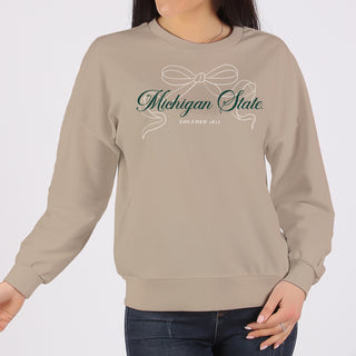 MSU Delicate Bow Crewneck Sweatshirt - Sand