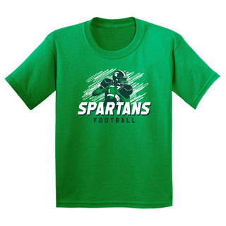 Michigan State Football Action Youth T-Shirt - Irish Green