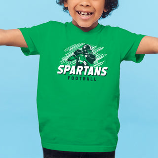 Michigan State Football Action Youth T-Shirt - Irish Green