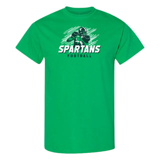 Michigan State Football Action T-Shirt - Irish Green