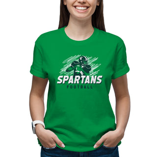 Michigan State Football Action T-Shirt - Irish Green