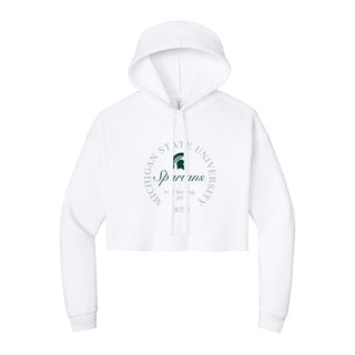 MSU Roundabout Women’s Cropped Fleece Hoodie - White