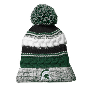 MSU Primary Logo Outline Pom Pom Team Beanie