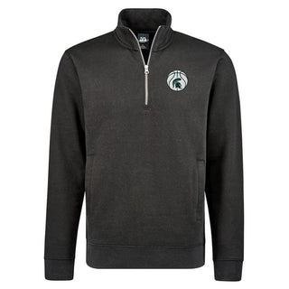 Michigan State Basketball Outline LC EMB BTB Quarter Zip Sweatshirt - Black