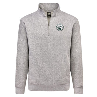 Michigan State Basketball Outline LC EMB BTB Quarter Zip Sweatshirt - Oxford