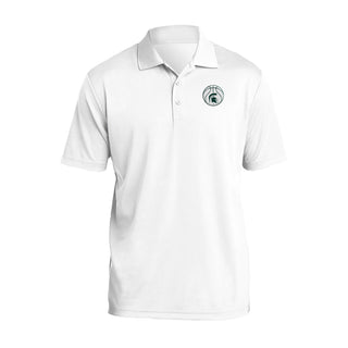 Michigan State Basketball Outline LC EMB Polo - White