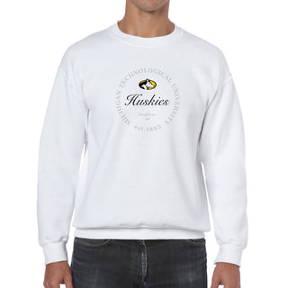 Michigan Tech Roundabout BTB Crewneck - White