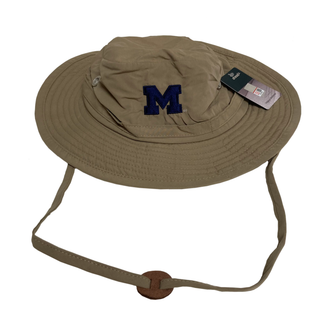 Michigan Outdoor Sun Hat w/Navy Block M - Khaki