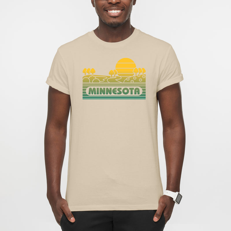 Minnesota Groovy Sunset NLA Premium T-Shirt - Natural