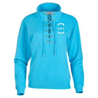 NC Flag LC EMB Women's Lace Up Pullover - Pacific Blue