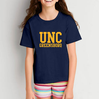 UNC Greensboro Spartans Basic Block Youth T-Shirt - Navy