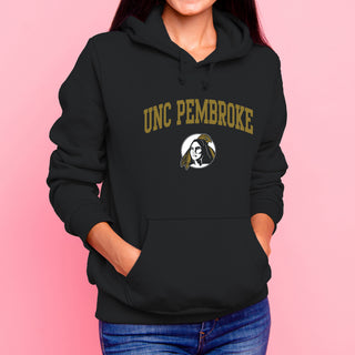UNC Pembroke Braves Arch Logo Hoodie - Black