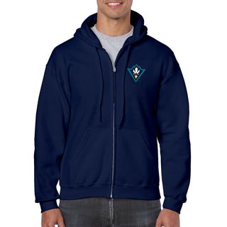 Wilmington Seahawks Primary Logo Left Chest Full Zip Hoodie - Navy