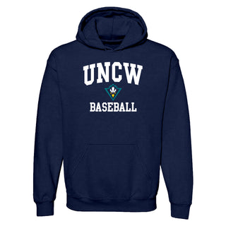 UNC Wilmington Seahawks Arch Logo Baseball Hoodie - Navy