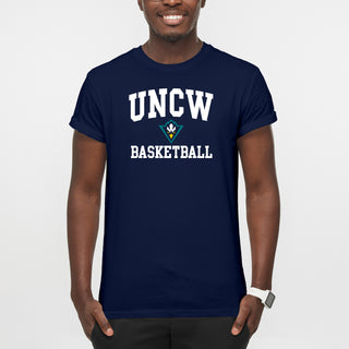 UNC Wilmington Seahawks Arch Logo Basketball T-Shirt - Navy