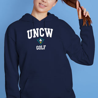 UNC Wilmington Seahawks Arch Logo Golf Hoodie - Navy