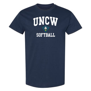 UNC Wilmington Seahawks Arch Logo Softball T-Shirt - Navy