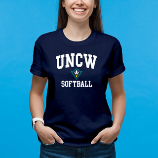 UNC Wilmington Seahawks Arch Logo Softball T-Shirt - Navy