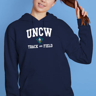 UNC Wilmington Seahawks Arch Logo Track & Field Hoodie - Navy