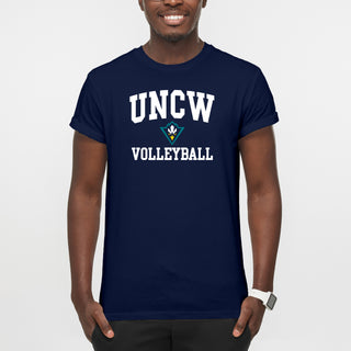 UNC Wilmington Seahawks Arch Logo Volleyball T-Shirt - Navy