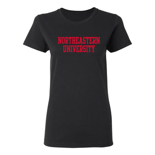 Northeastern University Basic Block Womens T-Shirt - Black