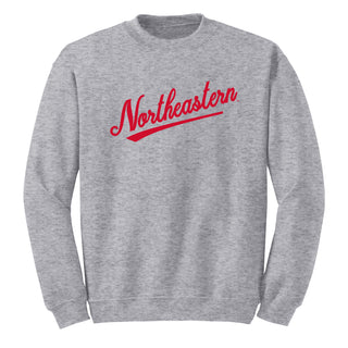 Northeastern University Script Logo Crewneck - Sport Grey