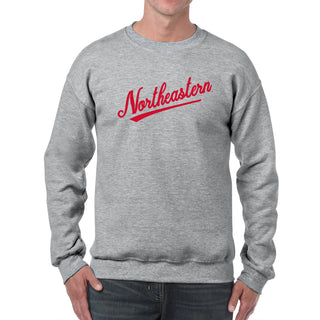 Northeastern University Script Logo Crewneck - Sport Grey