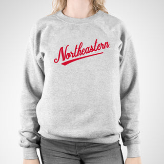 Northeastern University Script Logo Crewneck - Sport Grey
