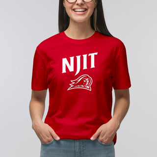 New Jersey Institute of Technology Arch Logo Short Sleeve T Shirt - Red