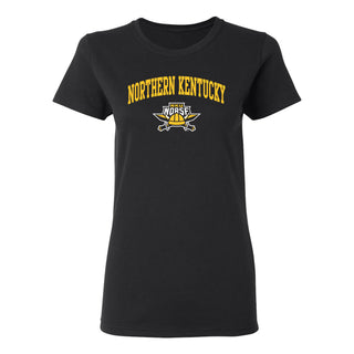 Northern Kentucky University Norse Arch Logo Women's Short Sleeve T Shirt - Black