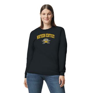 Northern Kentucky University Norse Arch Logo Long Sleeve T Shirt - Black