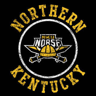 Northern Kentucky University Norse Distressed Circle Logo Youth Short Sleeve T Shirt - Black
