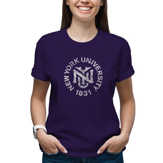 NYU Violets Distressed Circle Logo T-Shirt - Purple