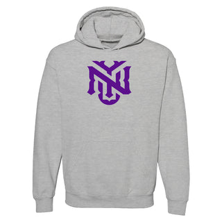 New York University Violets Primary Logo Hoodie - Sport Grey