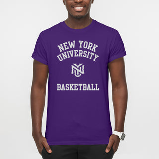 New York University Violets Arch Logo Basketball T-Shirt - Purple