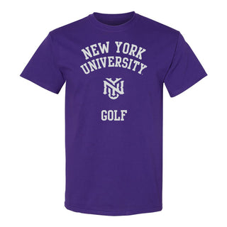 New York University Violets Arch Logo Golf T-Shirt - Purple