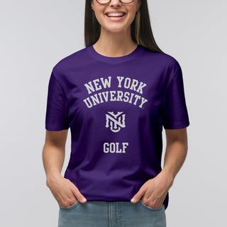 New York University Violets Arch Logo Golf T-Shirt - Purple
