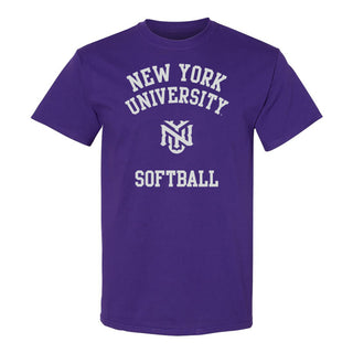 New York University Violets Arch Logo Softball T-Shirt - Purple