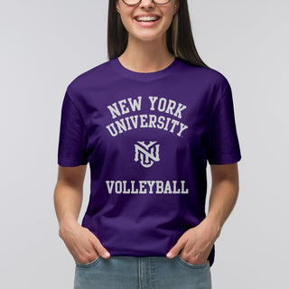 New York University Violets Arch Logo Volleyball T-Shirt - Purple