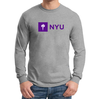 New York University Institutional Logo Long Sleeve - Sport Grey