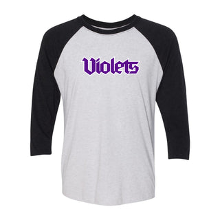 NYU Violets Wordmark 3/4-Sleeve Raglan T-Shirt