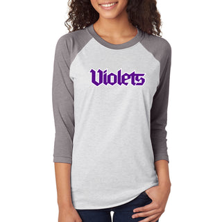 NYU Violets Wordmark 3/4-Sleeve Raglan T-Shirt
