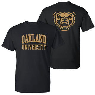 Oakland University Front and Back Print T-Shirt - Black