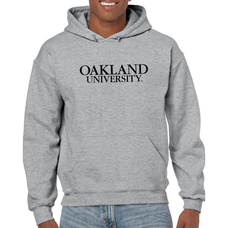 Oakland University Institutional Logo Hoodie - Sport Grey