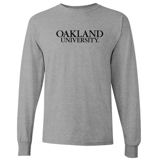 Oakland University Institutional Logo Long Sleeve - Sport Grey