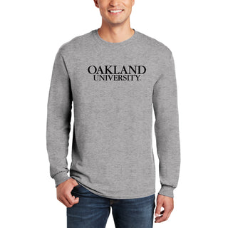 Oakland University Institutional Logo Long Sleeve - Sport Grey