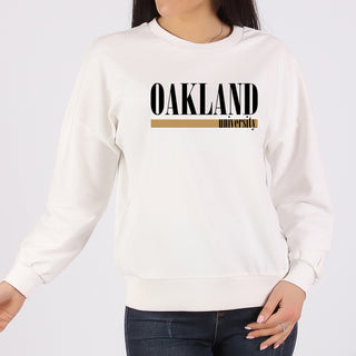 Oakland University Boldline Crewneck - White